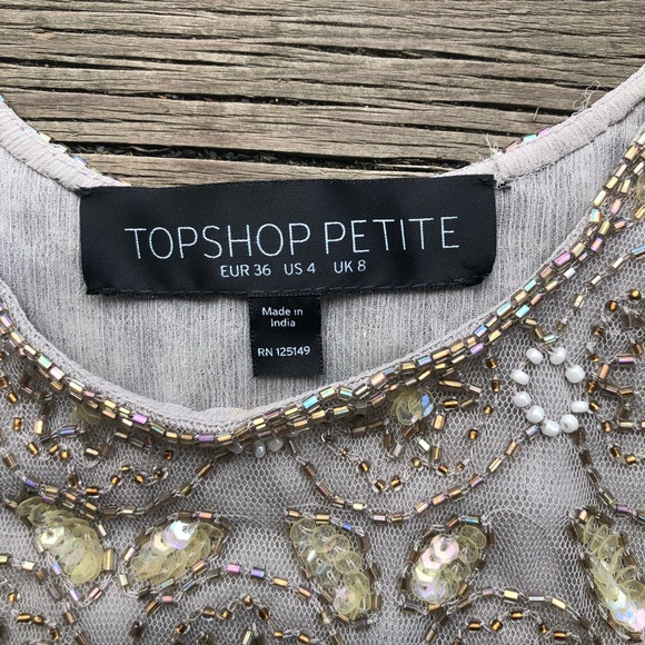 TopShop Petite Beaded Tank Top - Picture 2 of 4